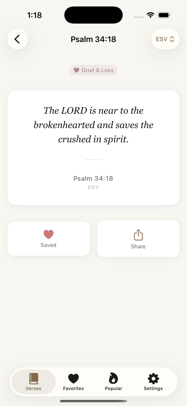 A verse displayed as an elegant card